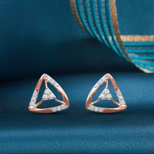 Delicate Triangle Diamond Studs
