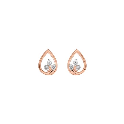Graceful Diamond and Rose Gold Studs