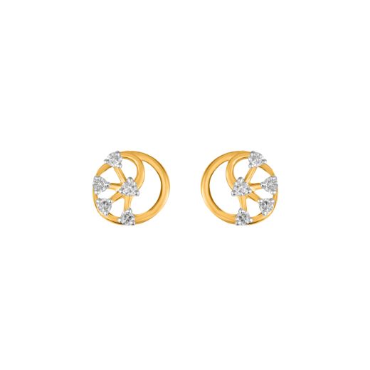 Simple Diamond and Yellow Gold Studs