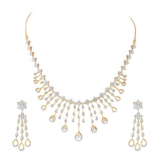 Floral Miracle Plate Diamond Necklace Set