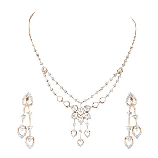 Gorgeous Rose Gold Astra Necklace and Earrings Set