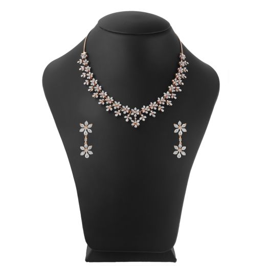 Floral Beauty Diamond Necklace Set