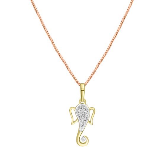 Glossy Ganesha Diamond Pendant