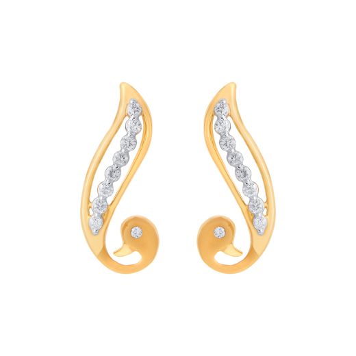 Circle Design Glamorous Diamond Earring Set