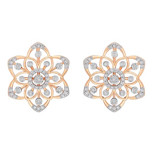 Glamorous Diamond Stud Earrings