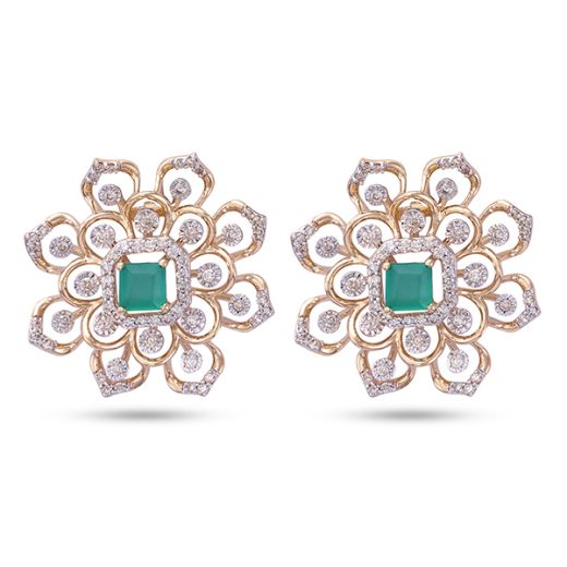Marvelous Diamond and Yellow Gold Earrings