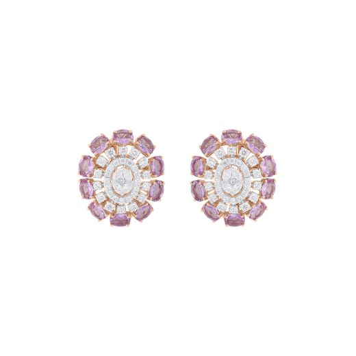 Elegant Diamond Rose Gold Earrings