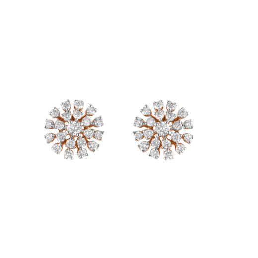 Dainty Rose Gold and Diamond Earrings