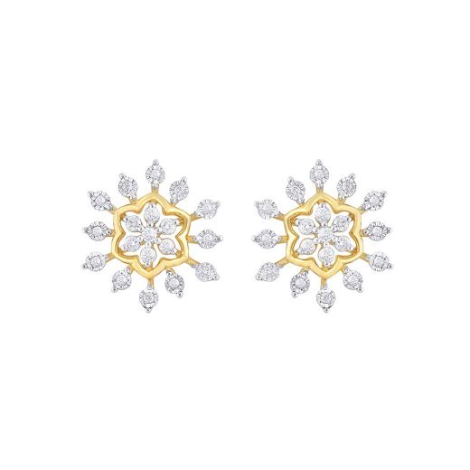 Starburst Design Diamond Earrings