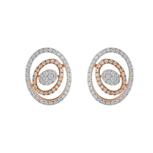 Contemporary Cluster Design Diamond Earrings