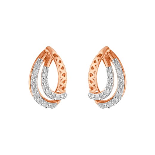 Classy Pear Shaped Diamond Lined Earrings