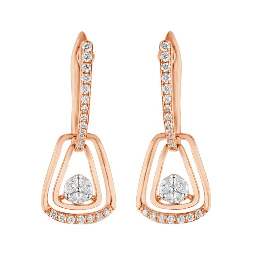 Classy Rose Gold and Diamond Earrings