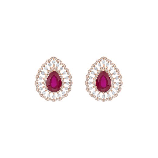 Ethnic Rose Gold Diamond Earrings