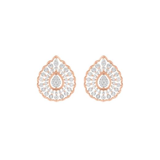 Delicate Rose Gold and Diamond Studs