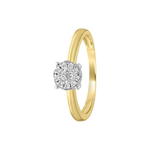 Delicate Diamond Crown Star Finger Ring in 18KT Yellow Gold