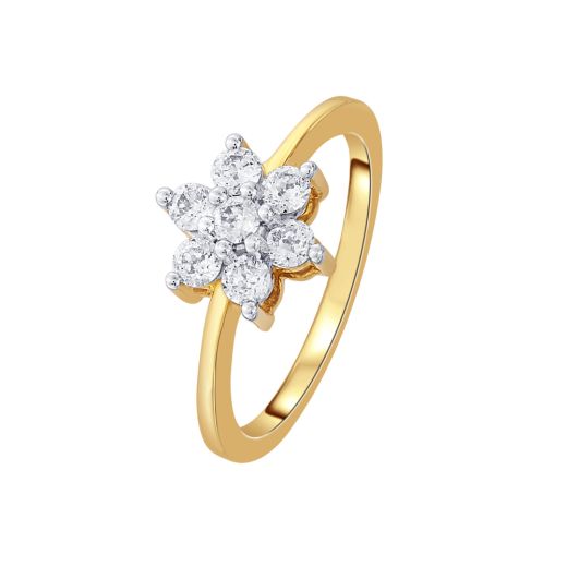 Minimalist 18KT Yellow Gold Crown Star Ring
