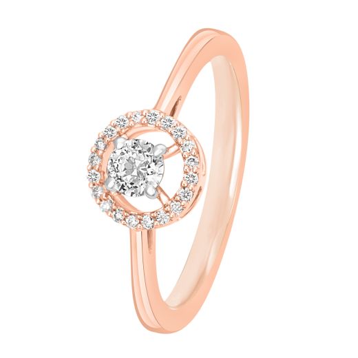 Gleaming Rose Gold and Diamond Crown Star Ring