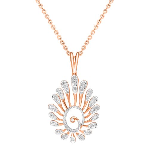 Peacock Design Diamond Pendant