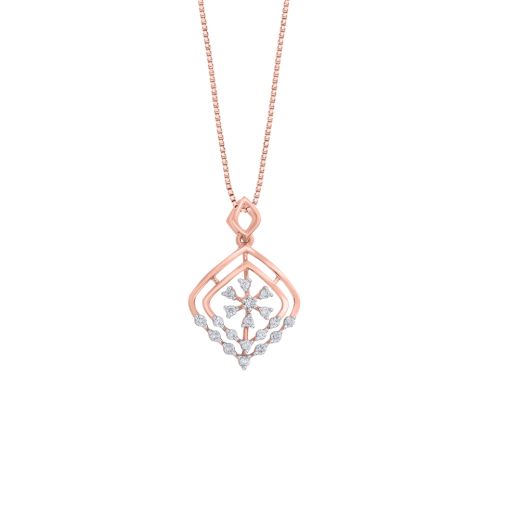 Classy Diamond Pendant in 18KT Rose Gold