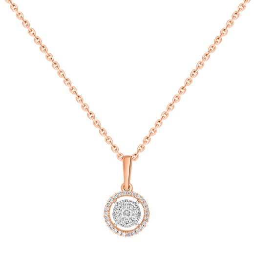 Understated Diamond Crown Star Pendant in Rose Gold