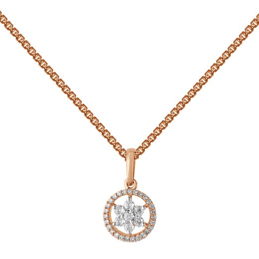 Gleaming Rose Gold and Diamond Crown Star Pendant