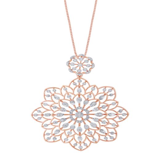 Floral Diamond Pendant in Rose Gold