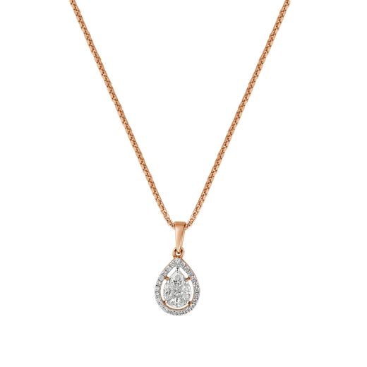 Gleaming Rose Gold and Diamond Pendant