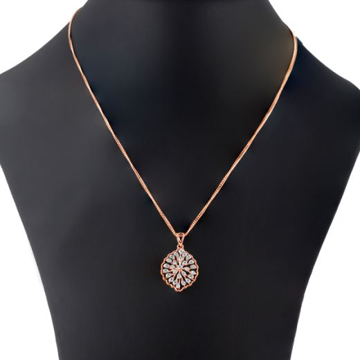 Glimmering Diamond and Rose Gold Pendant