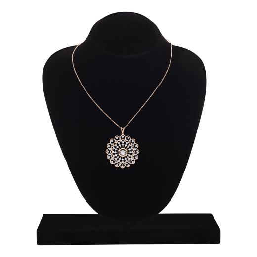 Glossy Mandala Design Diamond Pendant