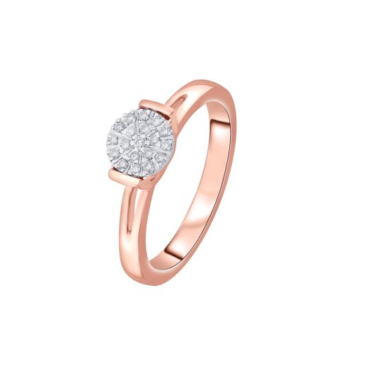 Circular Diamond Ring in Rose Gold