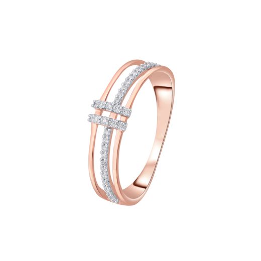 Dainty Rose Gold and Diamond Finger Ring
