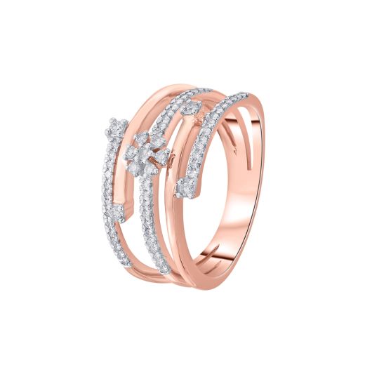 Exceptional Rose Gold Ring With Diamonds