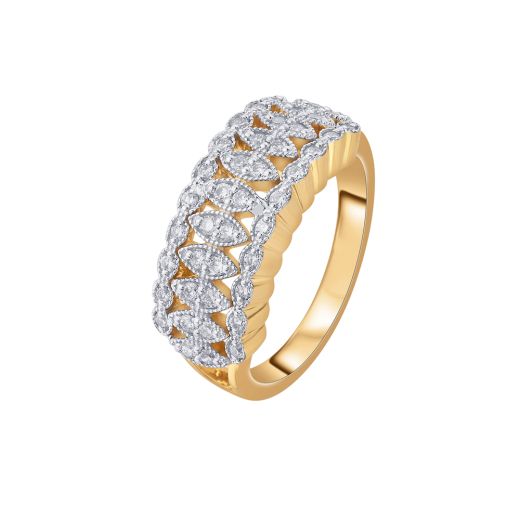 Finger Ring in 18KT Yellow Gold and Diamonds