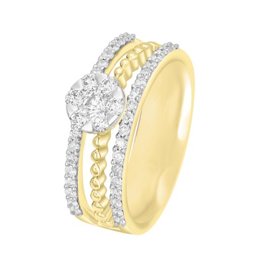 Sparkling Rose Gold and Diamond Finger Ring