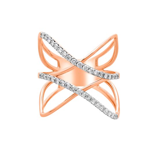 Crisscross Design Diamond Desired Finger Ring