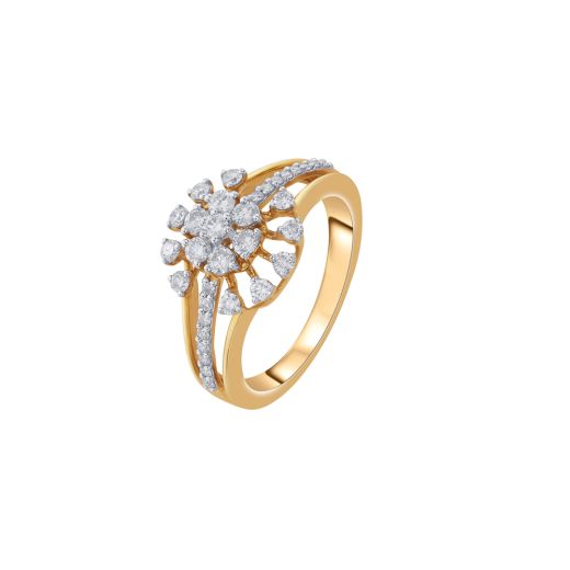 Flower Design Diamond Finger Ring