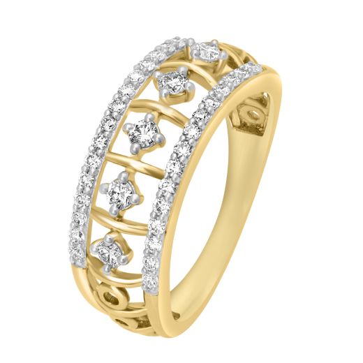 Simple 14KT Yellow Gold Diamond Ring