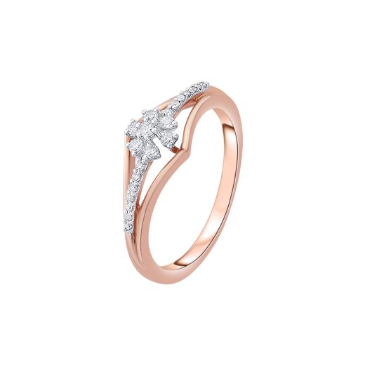 Exquisite Rose Gold and Diamond Finger Ring