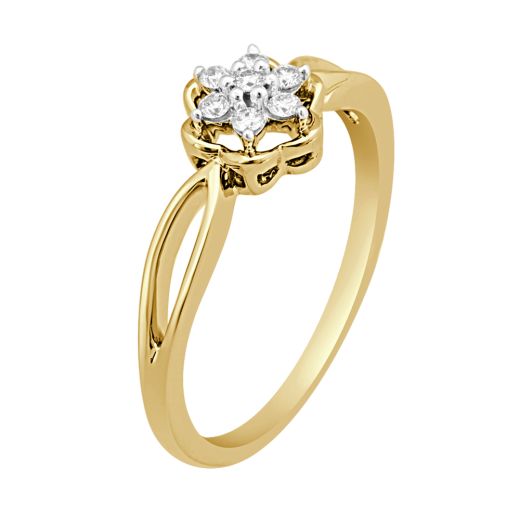 Tiny Floral Yellow Gold Ring