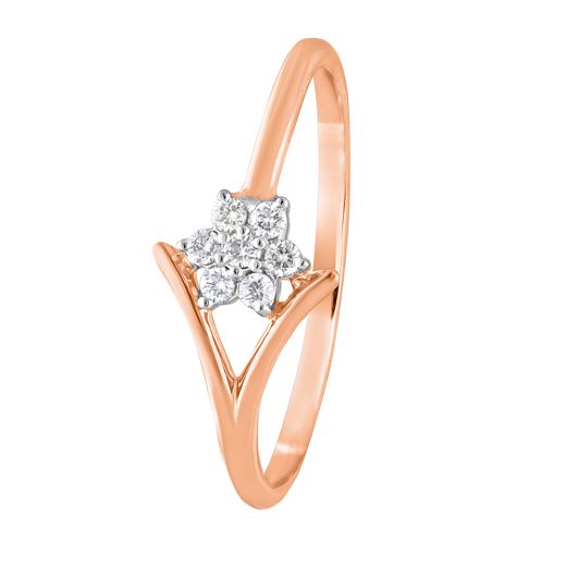 Floral Diamond 14KT Rose Gold Ring