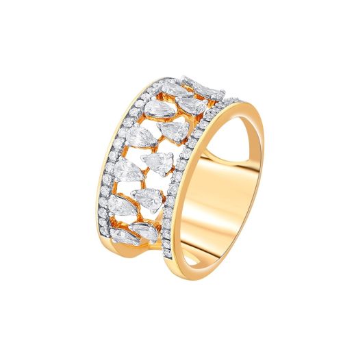 Impressive Diamond and 18KT Rose Gold Finger Ring