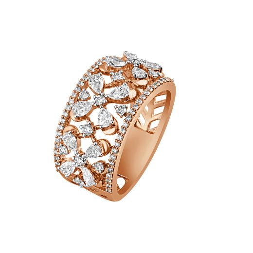 Dazzling 18KT Rose Gold Diamond Ring