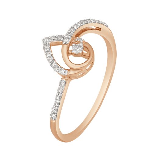Classy 14KT Rose Gold Ring with Diamonds