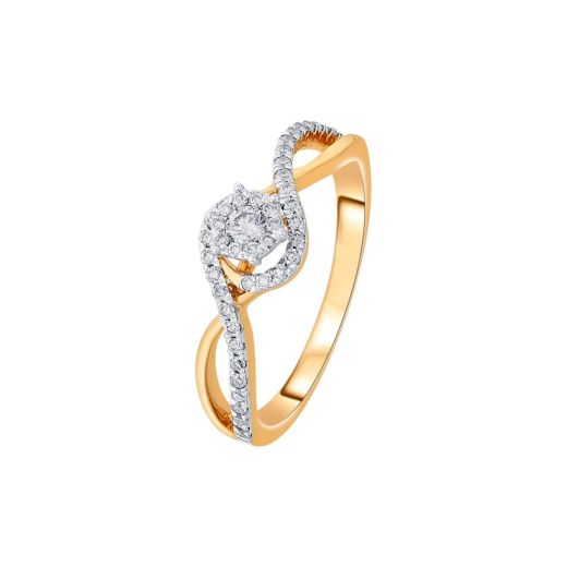 Attractive Diamond and 14KT Rose Gold Ring 