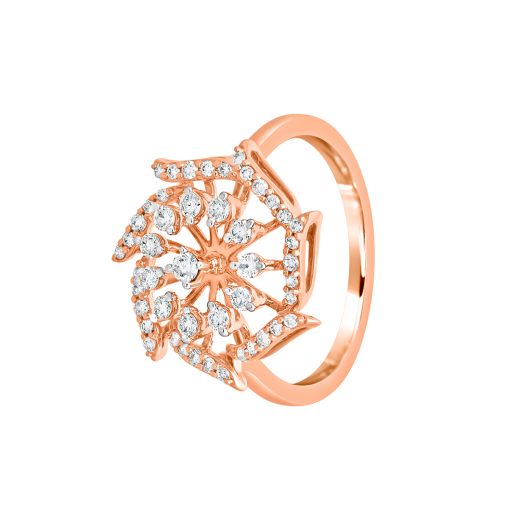 Sparkling Diamond Ring Crafted in 14KT Rose Gold