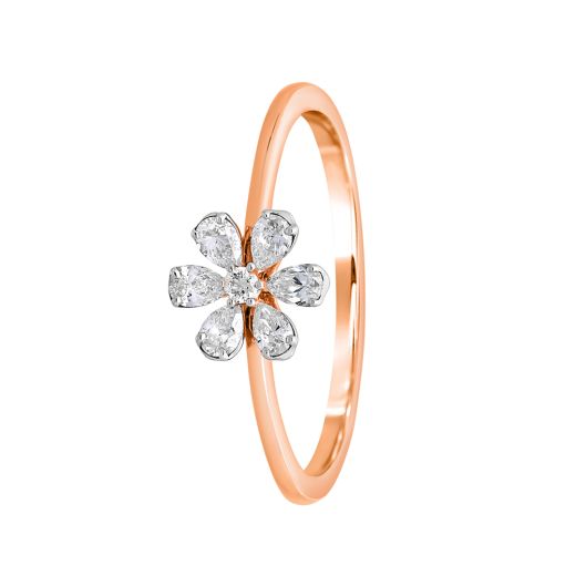 Exquisite Diamond Finger Ring in Rose Gold