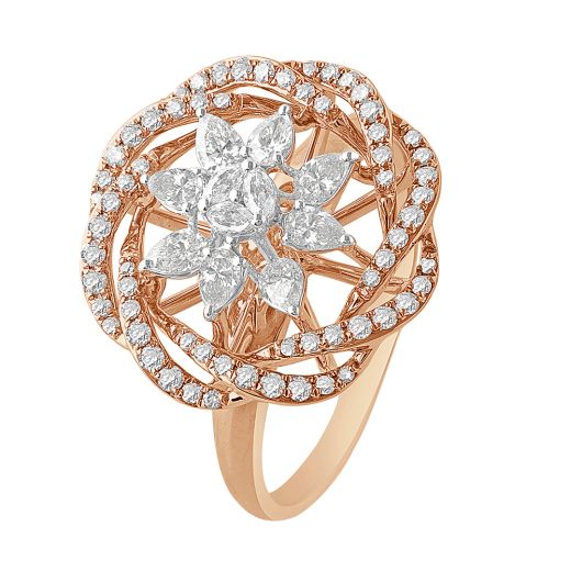Classic Rose Gold Petalled Ring