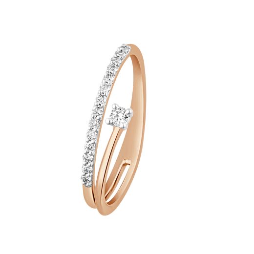Seamless Gold and Diamond Finger Ring