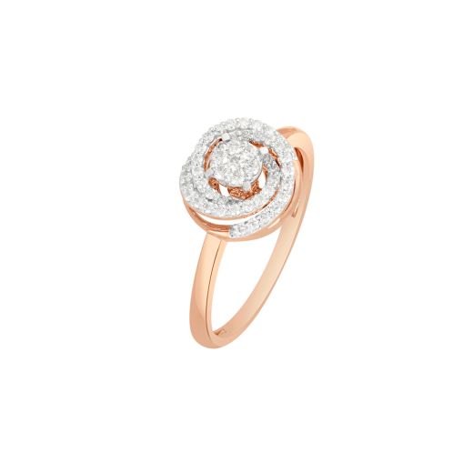 Unique Diamond Circle Ring in 18KT Rose Gold