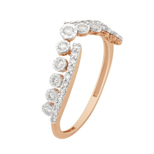 Elegant Curved Diamond Ring